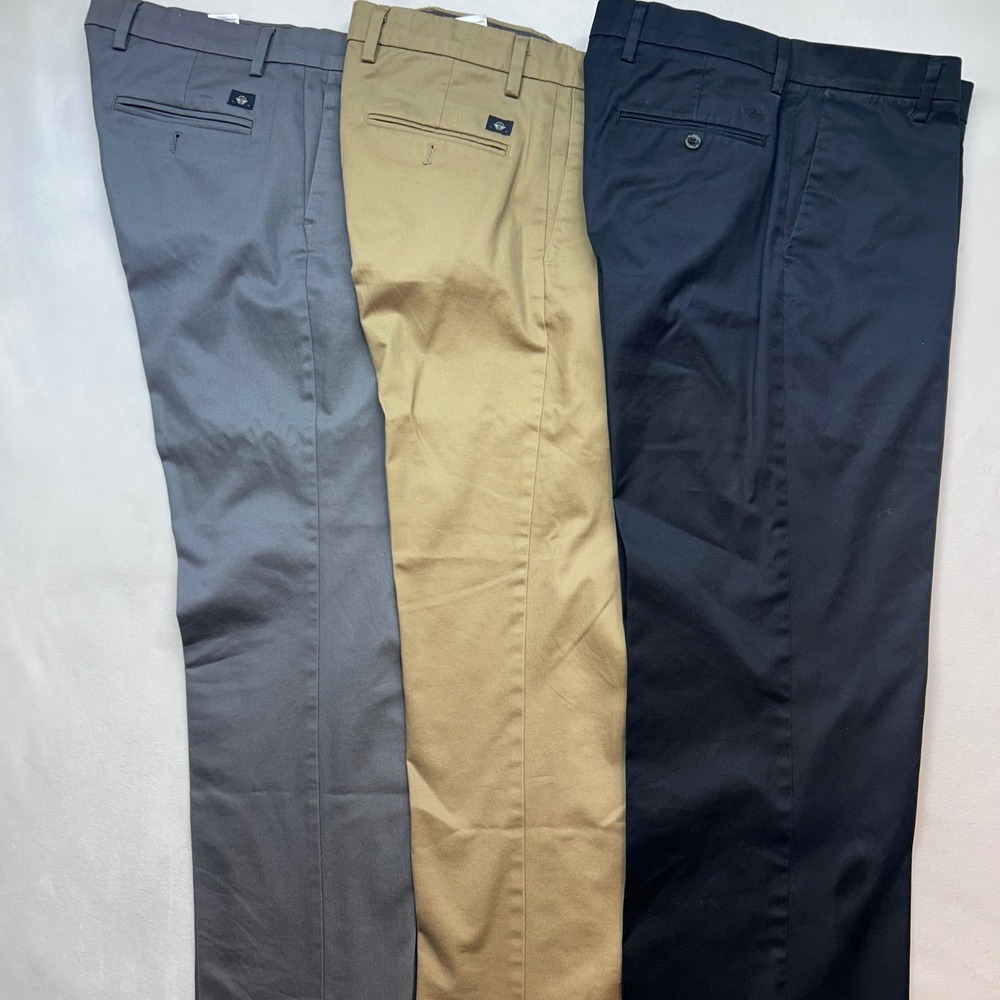 Dockers Chino Pants Mens 34x29 Grey Khaki Navy Blue Stretch Bundle 3-Pack